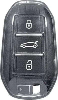 Produktbild von Dutch Shield - TPU Autoschlüssel Hülle für das Peugeot Schlüssel -  Schutzhülle Schlüsselhülle Cover 156 transparant,  Schwarz