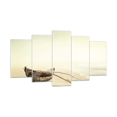 Produktbild von Bilder auf glas - 5 Teile - £ódŸ Wrack Meer - 160x85cm - Glasbilder - Wandbilder - Bilder - zum Aufhängen bereit - Wanddekoration aus Glas - Glas Bilder - Wandbild auf Glas - GEA160x85-5123