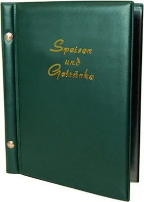 Produktbild von 1x Speisekarte (PVC) "Speisen und Getränke" dunkelgrün 8 Seiten A5