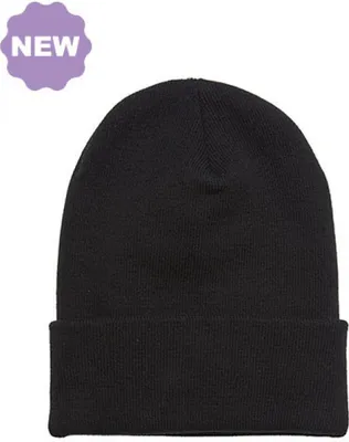 Produktbild von FLEXFIT 1501OC | Heavyweight Organic Long Beanie - Farbe: Black - Größe: One Size