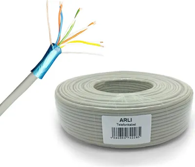 Produktbild von ARLI 100m Telefonkabel 4x2x0,6 mm - 8 Adern Verlegekabel J-Y(ST)Y
