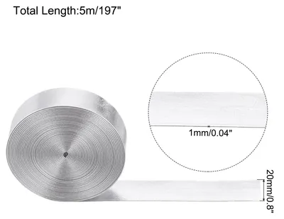 Produktbild von Lederstreifen 20mm breit 5m lang Metallische Lederstreifen Flacher Ledergš¹rtelkordel Weich Faux-Lederb?nder fš¹r Basteln DIY N?hen Zugseile, Silber