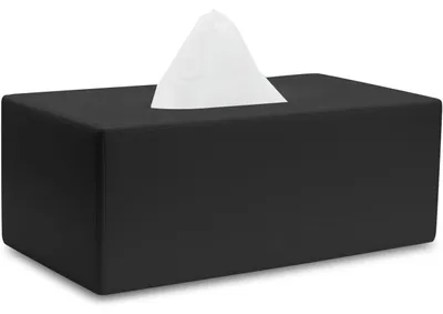 Immagine prodotto di Scatola per fazzoletti di colore nero opaco - Dispenser rettangolare per bagno e ufficio
