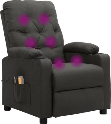 Obrázok produktu pre masážne kreslo vidaXL Electric Dark Grey Fabric