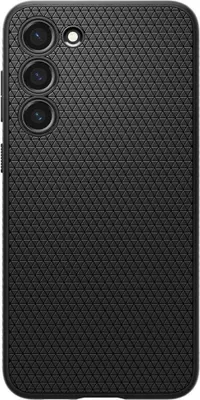 A black phone case with a textured pattern.