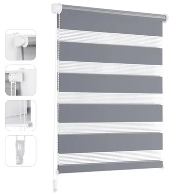 Immagine prodotto di Tenda a rullo a doppio strato, sistema di fissaggio Klemmfix, 100x150 cm, grigio