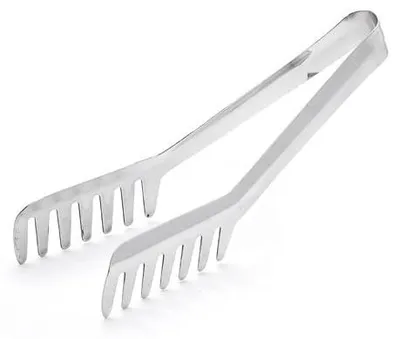Spaghettizange aus Edelstahl, 19,3 cm, silber