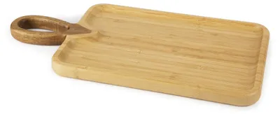 Schneidebrett aus Bambus und Akazienholz, 30x20 cm