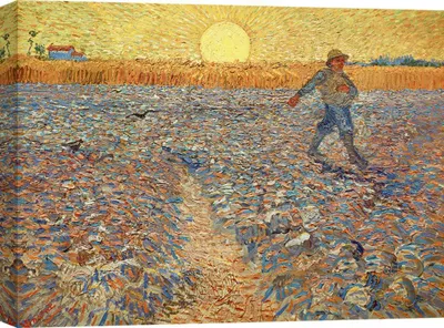 Produktbild von Kunstdruck auf Leinwand - Vincent van Gogh, Der Sämann – 100x70 cm