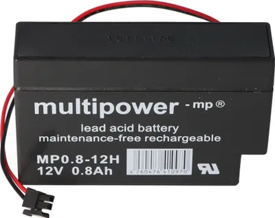 Produktbild von Multipower MP0.8-12H Blei Akku mit Molex 43025-200 Stecker schwarz, Akku für Solar Rollomatic DFR 2000 Nr. 1/Solar, Vision CP1208