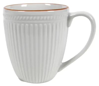 Produktbild von Kaffeetasse - 350 ml - Karamell - Weiß - Porzellan - mit Rillenoptik