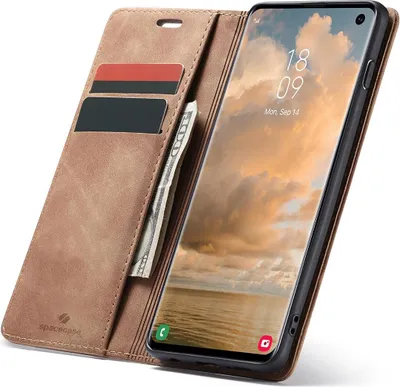 Produktbild von Spacecase Geldbörse Galaxy S10 hellbraun