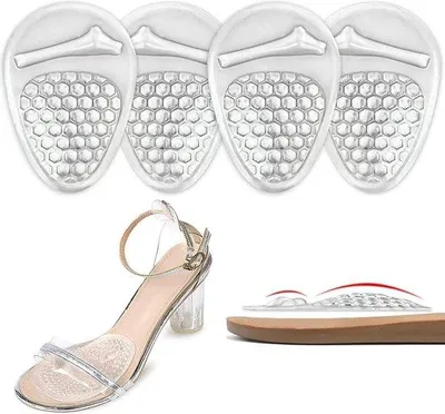 Image de Chaussures de sécurité antidérapantes en gel - Protection des pieds pour femmes - Lot de 2 - Transparent