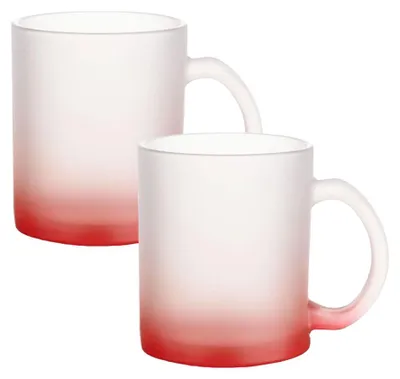 Produktbild von Plottermarie Sublimationsrohlinge Sublimations-Tassen für personalisierte Geschenkideen – Sublimationsrohlinge, Fotogeschenke, Personalisierung & DIY Glastasse farbig Red 2er Set