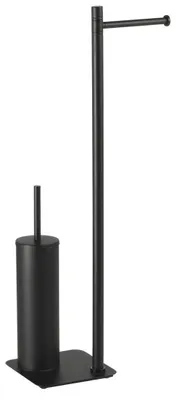 Produktbild von ARTU Ständer mit Toilettenpapierhalter und WC-Bürste, eckig, Schwarz