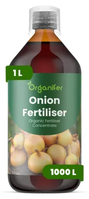 Obrázek produktu pro Cibula Tekuté Hnojivo 1 L – 2-1-8 NPK – Pro Cibulu – Podporuje Silné Kořeny & Rovnomerný Růst Hlúz – Organifer