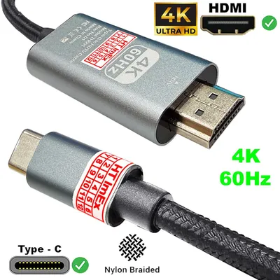 Produktbild von USB-C auf HDMI 2.1 HDTV 4K 60Hz Adapter nylon kabel kompatibel mit Apple ipad, Microsoft, Medion, Tongfang Tablet