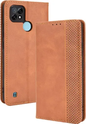 Produktbild von Mobigear Sensation  Realme C21 Hülle Klapphülle Geldbörse - Cognac