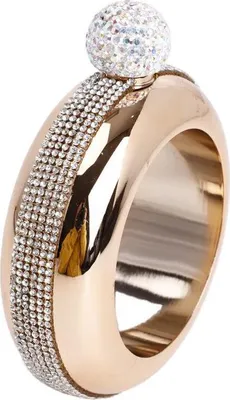 Produktbild von Likörflasche für Damen mit Trichter – Edelstahl-Armreif, Armband, versteckter Flachmann-Set, Weinflasche, Handgelenkschmuck,Roségold mit Diamanten