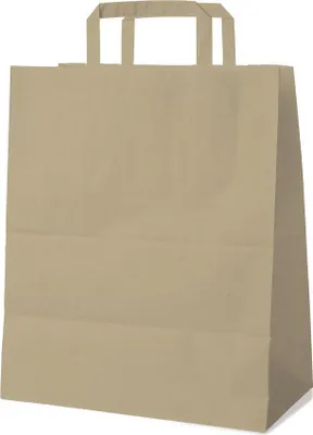 Immagine prodotto di Sacchetto di carta marrone 32+16 x 39 cm manico piatto - 1 pz