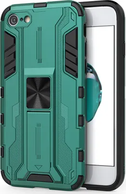 Produktbild von iPhone SE 2020 Hülle, Dual Layer PC TPU Bumper Stoßfest Ständer Schutzhülle für iPhone 7 / iPhone 8 / iPhone SE 2020 Grün