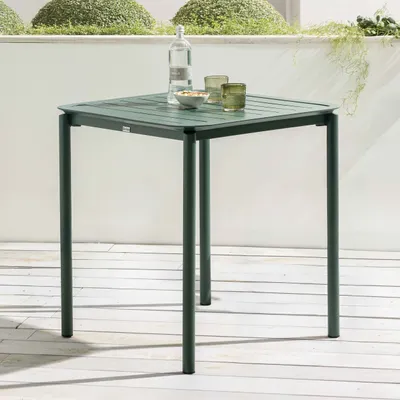Produktbild von Quadratischer Terrassentisch (70x70cm) dunkelgrün - Oviala Almada