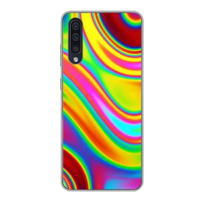 Produktbild von MuchoWow® Handyhülle Schutzhülle Hülle für Samsung Galaxy A30s Kunst - Wellen - Farben - Psychedelisch Silikon Softcase Handy Hülle - Karteninhaber