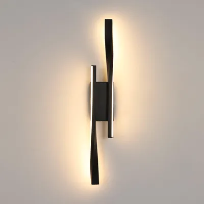 Produktbild von Schwarze LED-Wandleuchte für den Innenbereich 16W 1800 lm, modernes lineares Design, 3000K warmweiß für Wohnzimmer, Schlafzimmer, Flur - COMELY