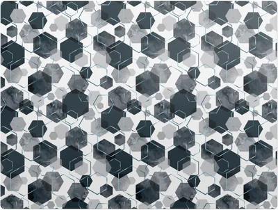 Produktbild von Geometrische Sechsecke – Bodenschutzmatte – Stuhlunterlage 120x90 cm – Rutschfest – Hartbodenmatte