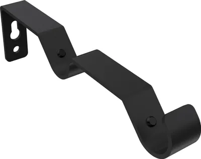 Produktbild von Interdeco Träger mit Abstand 7,5/13,5 cm / Wandhalterung für Gardinenstangen 16 mm Ø, 2-läufig Schwarz, Typ Hera