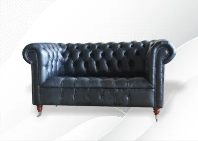 Image de Chesterfield Polster Couch Leder Couchen Sofa Garnitur Zweisitzer Sofas Samt