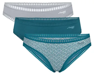 Produktbild von sloggi Damen Minislip Blue GO Crush 3-Pack multiplecolours22 - Größe M