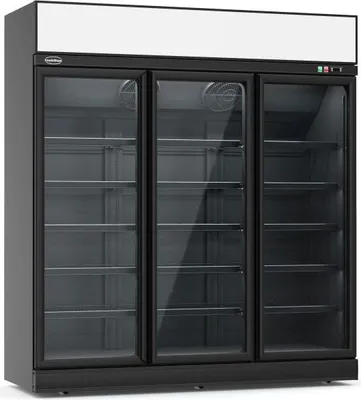 Image de Réfrigérateur à 3 portes vitrées, noir, 1530 litres