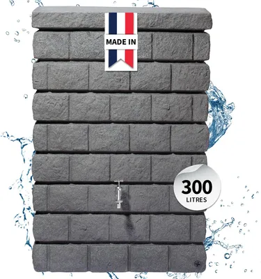 Image de GARANTIA ROCKY JR Réservoir 300L, gris granit - design unique et écologique pour une collecte d'eau optimisée