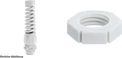 Produktbild von WISKA Verschraubung mit Biegeschutz und Gegenmutter M12x1,5 Polyamid (PA) Gewindelänge 9,0mm - 1 Stück