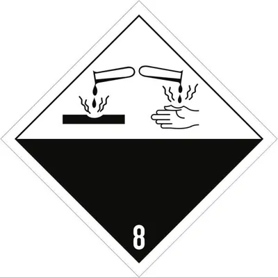 Produktbild von Dreifke® Gefahrzettel Klasse 8, Folie, 100x100 mm, 1000 Stück/Rolle