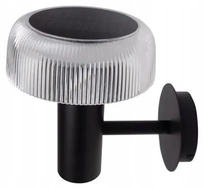 Zdjęcie produktu dla Kinkiet solarny LED USB-C czarno-przezroczysty 2.5W neutralna 200lm metal wym:17,8x15,1x14,6cm IP44 Ecolight