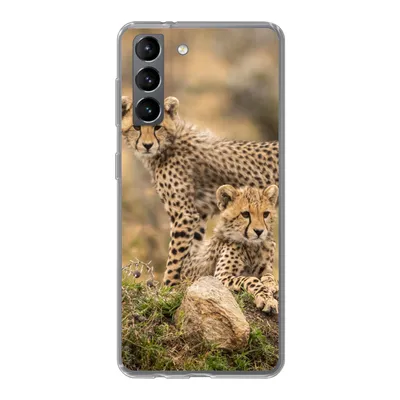 Produktbild von MuchoWow® Handyhülle Schutzhülle Hülle für Samsung Galaxy S21 Leopard - Jungtier - Natur Silikon Softcase Handy Hülle - Softcase