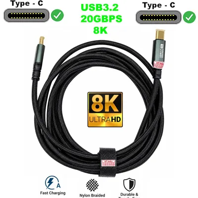 Produktbild von USB-C auf USB-C Kabel USB 3.2 20Gbps 8K Datenkabel Ladekabel kompatibel mit iphone 15 / 16 Handy, iphone 16 Pro, 17 Air Handy