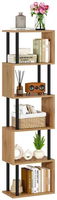 Image de Étagère à livres en bois, en forme de S, avec 5 ou 6 niveaux