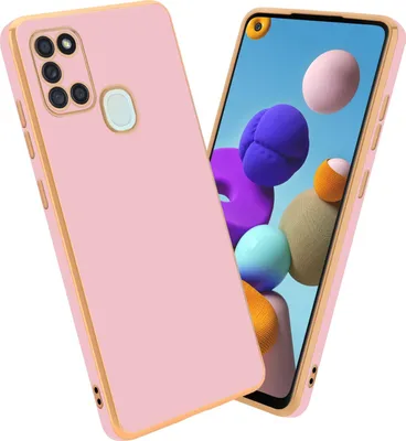 Produktbild von Cadorabo Schutzhülle für Samsung Galaxy A21s Hülle in Rosa Handyhülle TPU Silikon Kameraschutz Etui Case