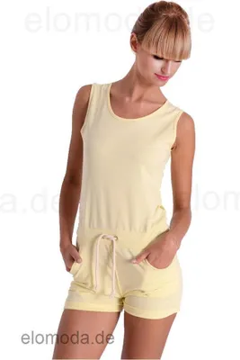 Immagine prodotto di Tuta da donna sportiva elegante e confortevole taglia S/M; giallo pastello
