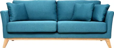 Produktbild von Miliboo - Sofa skandinavisch 3 Plätze Miliboo-Blau Holzbeine OSLO