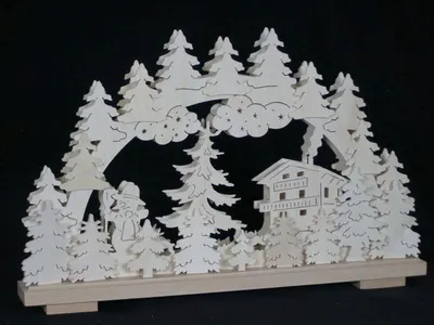 Produktbild von Schwibbogen mit Schneemann Haus und Beleuchtung BxHxT 50x32x7cm NEU