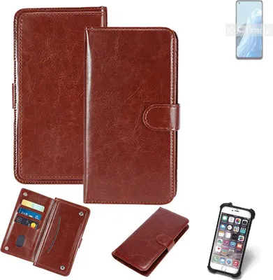 Produktbild von K-S-Trade 360° Hülle kompatibel mit Oppo Reno8 Lite 5G braun Kunstleder Case BookCase WalletCase Kunstlederederhülle Handyhülle, Rundumschutz