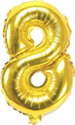 Produktbild von Zahl Luftballon XL 75CM Nummer Folienballon Gold 8