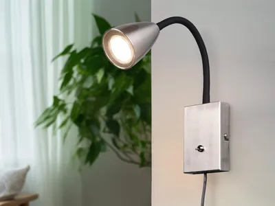 Produktbild von 1-flammige Wandleuchte Silber matt mit Flexarm