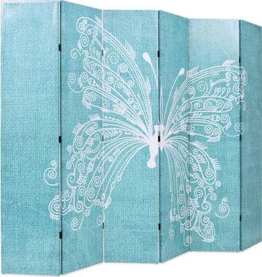 Produktbild von vidaXL Raumteiler klappbar 228 x 170 cm Schmetterling Blau