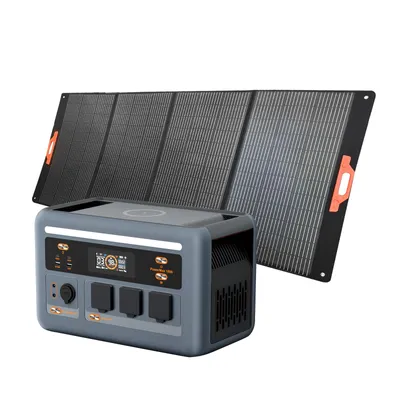 Produktbild von OSCAL PowerMax 1800 SE Tragbarer Solarspeicher mit PM400 Solarpanel, 1024Wh/IP54 wasserdicht, 1,8 in kW, 11 Anschlüsse/15W kabellose-Anschluss