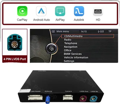 Zdjęcie produktu dla Bezprzewodowy CarPlay, sterowanie głosowe, Android Auto, kompatybilność z BMW serii 3 serii 5 E90 E91 E92 E93 E60 E61 CIC 2008-2013, system CIC